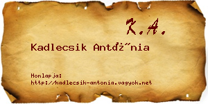 Kadlecsik Antónia névjegykártya
