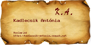Kadlecsik Antónia névjegykártya